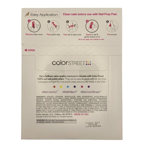Coral Bay (retired) – New/Sealed Color Street Nail Polish Strips - Picture 3 of 3